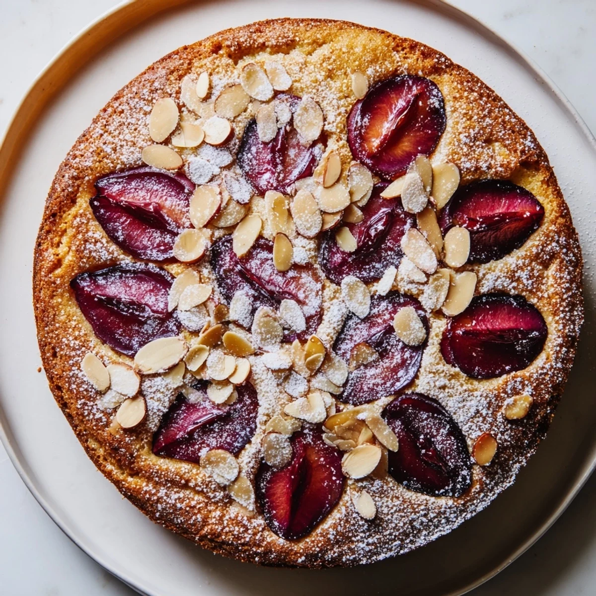 Soft Sweet Plum Almond Cake