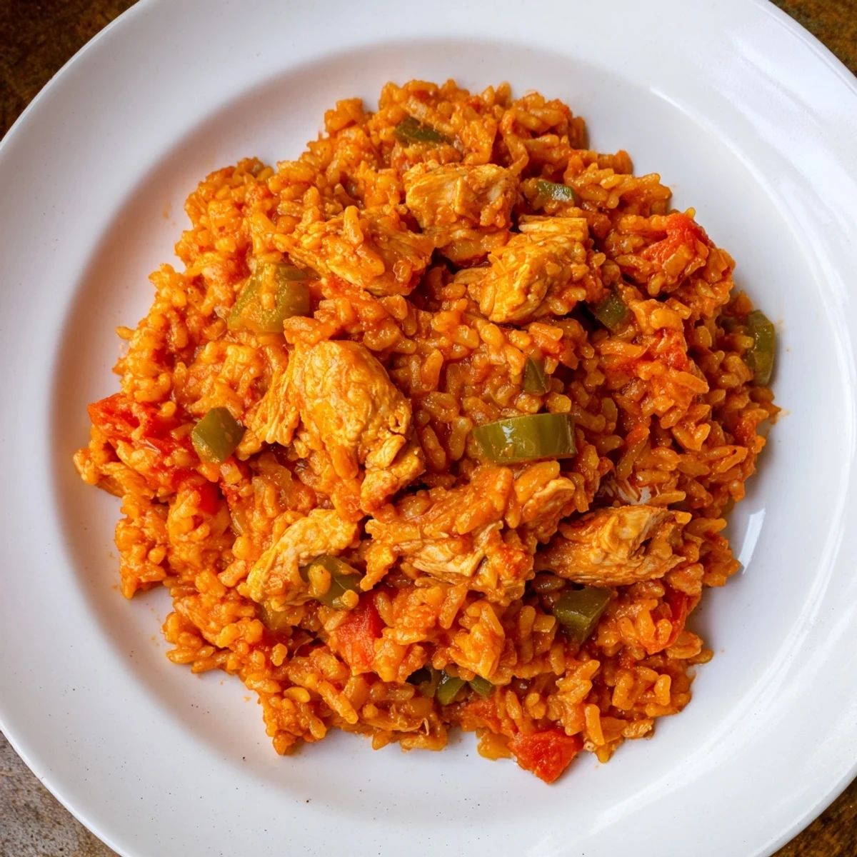 Steaming One-Pot Chicken and Rice, a hearty Latin-inspired meal with tender chicken and fluffy rice.