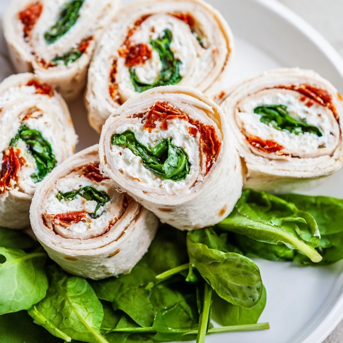 Sun-Dried Tomato Turkey Roll-Ups sliced and ready for an exciting Italian-inspired appetizer or lunch.