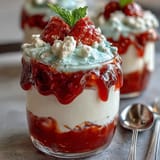 Vibrant red, white, and blue Jello cups layered in clear glasses, chilled and ready for summer parties.