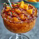 A refreshing frozen Mexican chamoyada beckons with spicy-sweet rim and mango chunks.