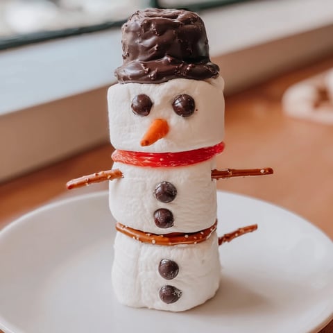 Marshmallow Snowman Stick arrangement: Cute marshmallow snowmen on sticks ready for a winter treat!