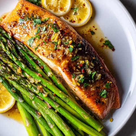 Skillet Lemon-Butter Salmon Asparagus