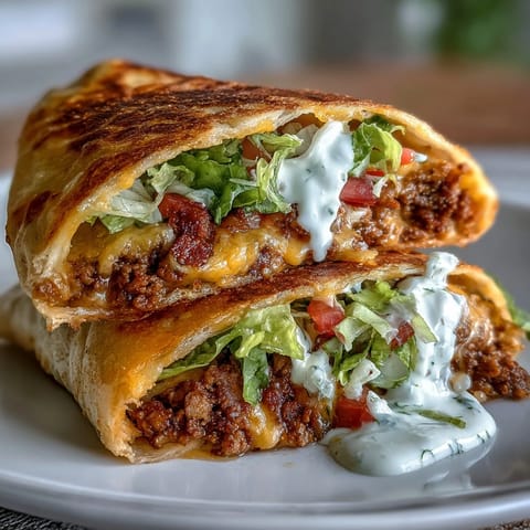 Crispy, low-carb Crunchwrap Supreme filled with taco-seasoned beef, crunchy pork rinds, and fresh veggies for a satisfying keto meal.