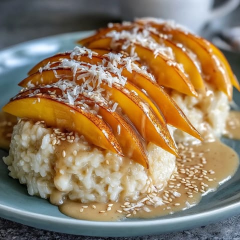Sweet fragrant sticky rice mango