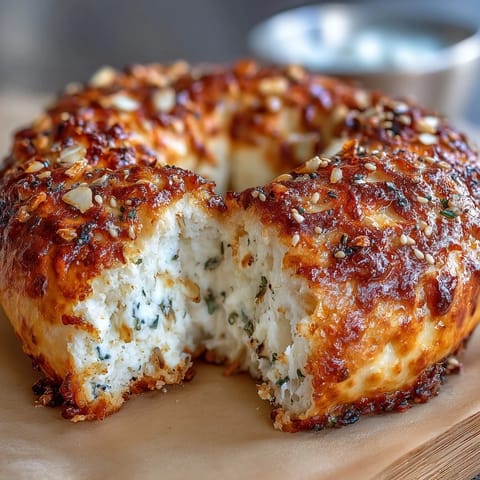 Fluffy protein bagels topped with savory everything seasoning, baked golden and ready for breakfast or snacking.  