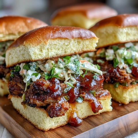 1. BBQ Baby Shower Pulled Pork Sliders with Coleslaw: Tender pulled pork on soft slider buns, topped with creamy coleslaw for a festive, smoky bite.