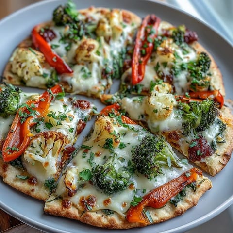 St. Pattys Rainbow Veggie Flatbread