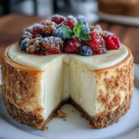 No-Bake Lemon Cheesecake Jars with fresh berries and lemon curd topping in glass jars.