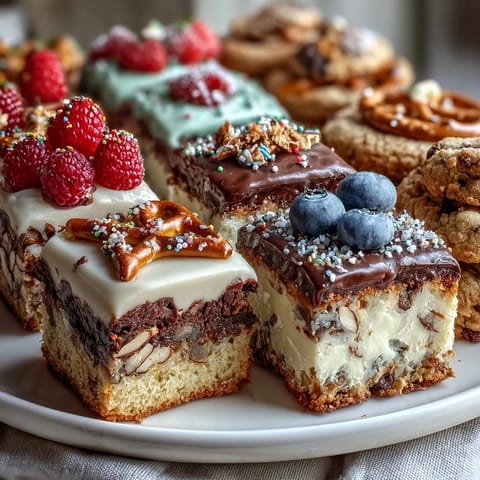 Festive dessert board featuring cake slices, cookies, and brownie bites, perfect for celebrating graduation with friends and family.