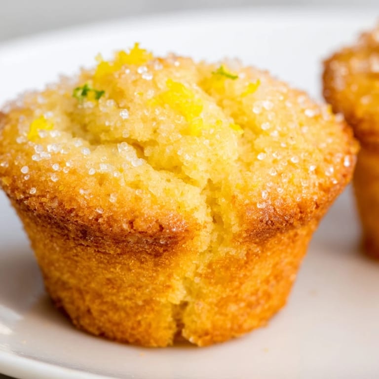 Freshly baked Simple Sweet Lemon Zest Muffins, showing their soft interior and a burst of zesty lemon flavor.