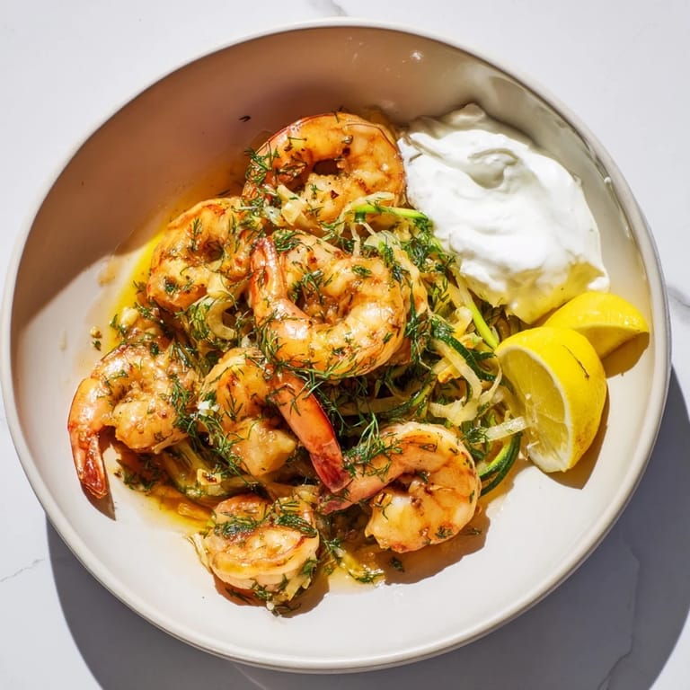 Zesty lemon herb shrimp scampi: plump shrimp in a bright, lemony herb sauce, perfect for a light meal.