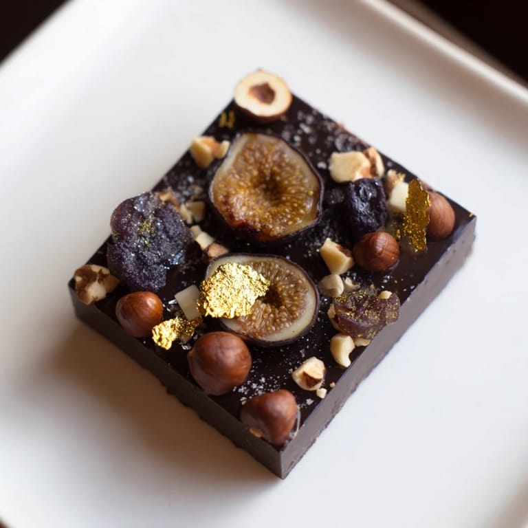 Rich, dark chocolate forms the base of this Midnight Mosaic recipe, topped with a flavorful mosaic.