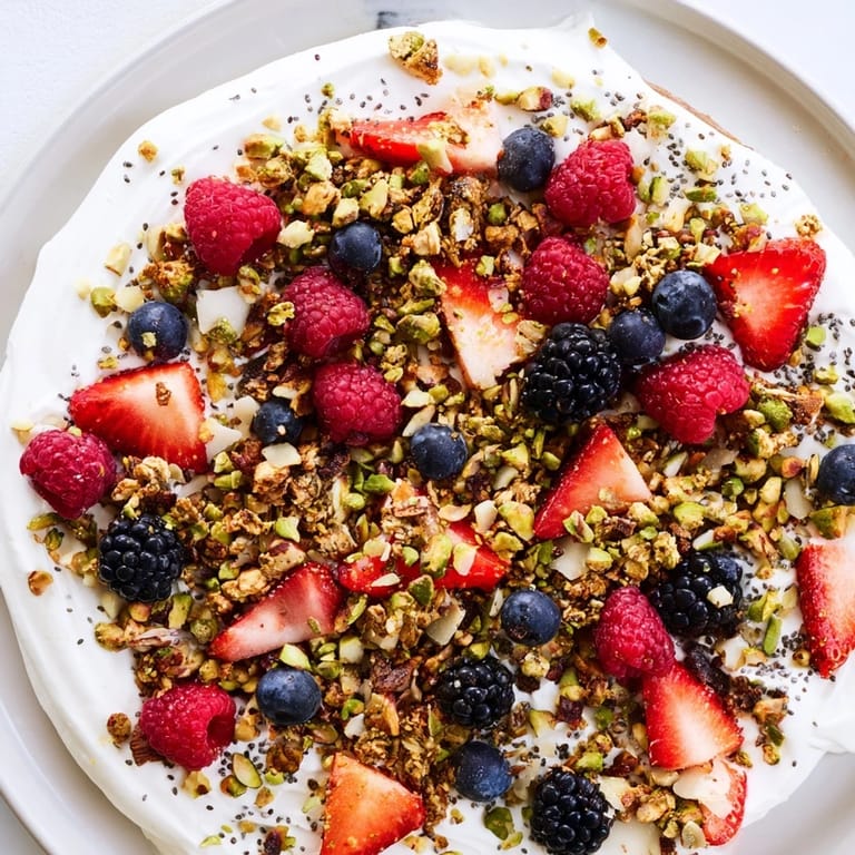 Chunks of Frozen Fruit Yogurt Bark show delicious texture with layers of creamy yogurt and toppings.