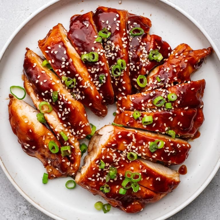 Glazed Sweet and Spicy Sriracha Honey Chicken sizzles in a skillet, showcasing its vibrant sauce.
