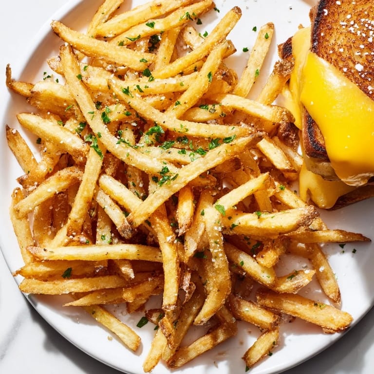Mouthwatering image: golden sourdough sandwich with Beef Tallow French Fries, a perfect, flavorful pairing.