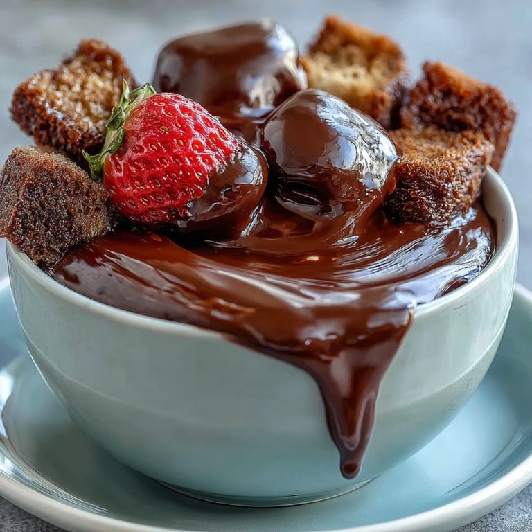 A platter of fresh strawberries, banana slices, apple wedges, marshmallows, and pound cake cubes ready for dipping.