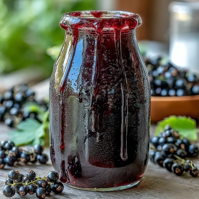 A chilled mocktail made with Black Currant Shrub, fizzy seltzer, and ice served in a highball glass.