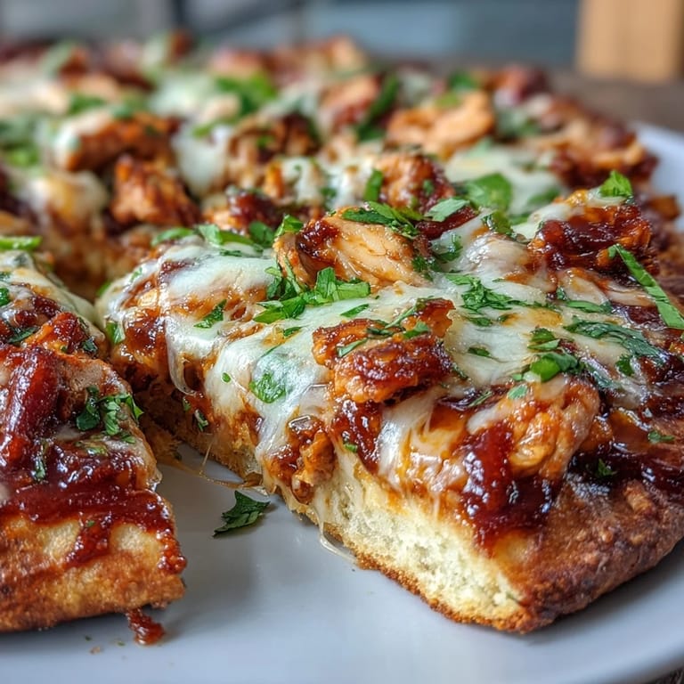 Crisp garlic naan crust holds tangy enchilada sauce, juicy chicken, and melty cheese in this fusion dinner.