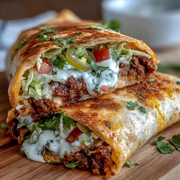A golden, crunchy Keto Crunchwrap filled with seasoned beef, melted cheddar cheese, and fresh lettuce for a Tex-Mex favorite.