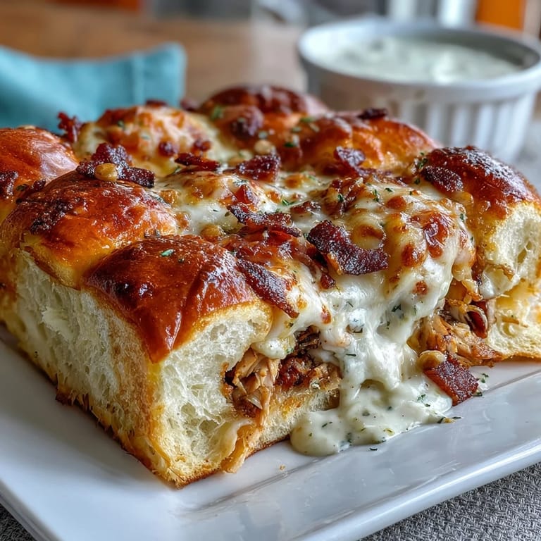 Gourmet Hot Brown sliders on buttery brioche buns, layered with roasted turkey, bacon, tomato, and rich Mornay sauce for an indulgent Southern bite.