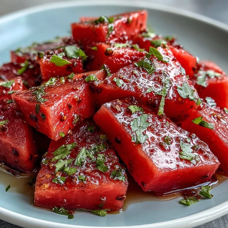 Juicy watermelon sticks topped with Tajin chili-lime seasoning and fresh lime juice make a simple, spicy-sweet treat.