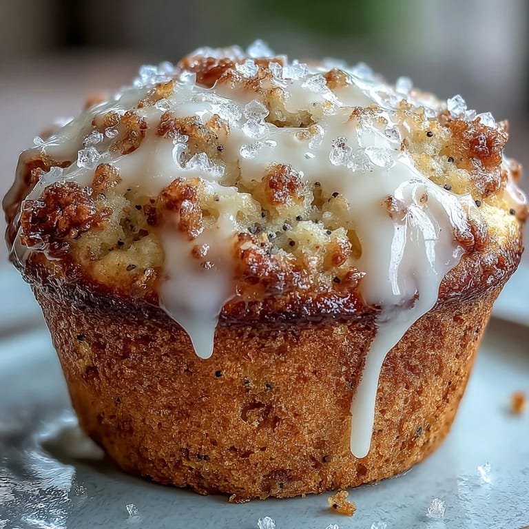 Fluffy lemon poppy seed muffins bursting with citrus flavor, crunchy poppy seeds, and a sweet lemon glaze, ideal for a morning treat.