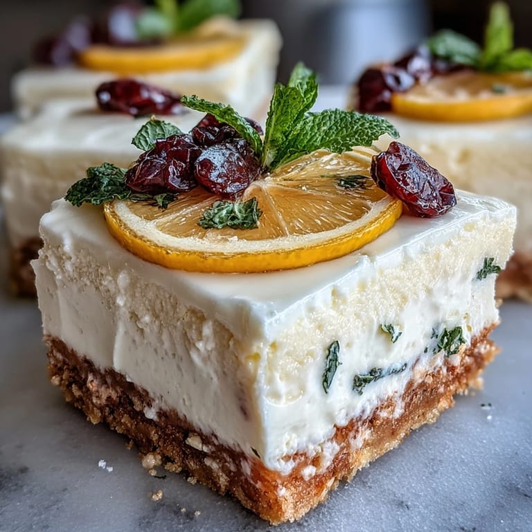 Luscious no-bake skyr lemon cheesecake bars, perfect for a light, zesty treat.