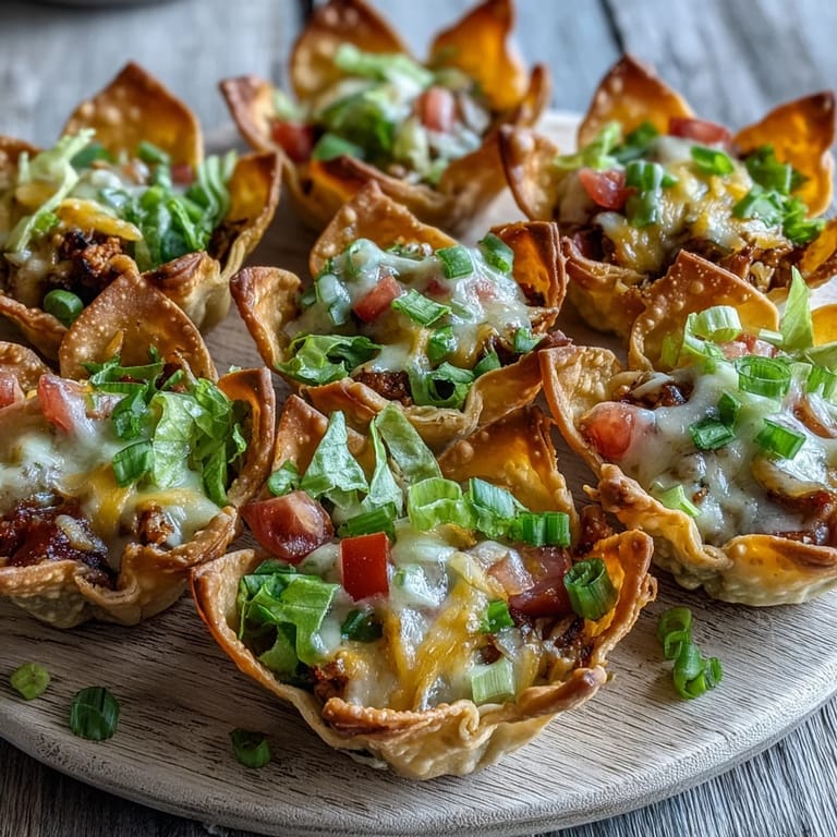 Enjoy these delightful mini taco cups, a quick and delicious party snack.