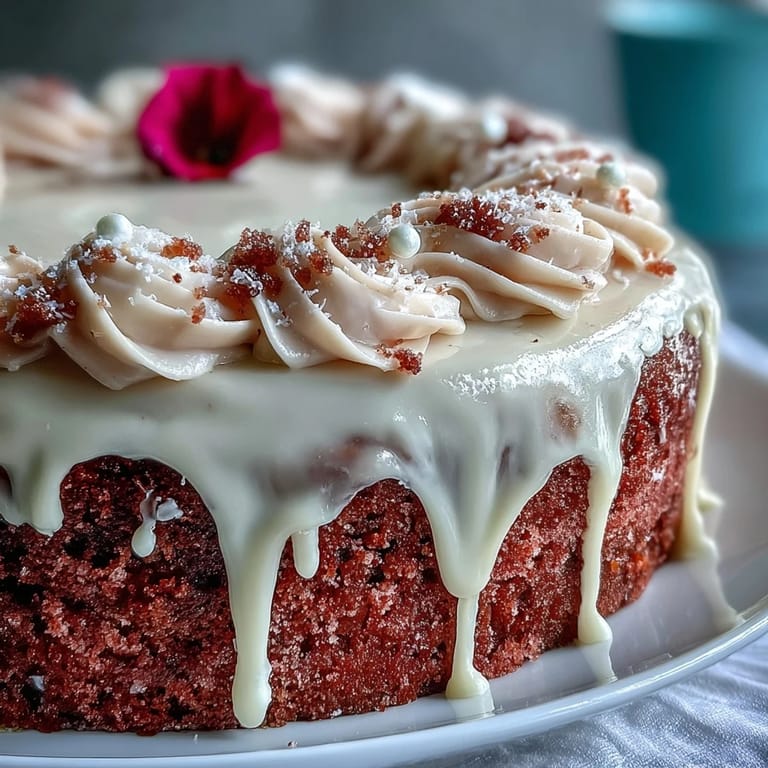 Indulgent and visually stunning Bridal Shower Rosé Velvet Cake.