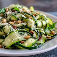 Shaved zucchini ribbon salad with lemon and Parmesan, a vibrant, fresh summer side dish.